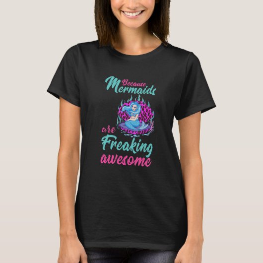 Mermaid Leopard Aqua Clamshell Freaking Awesome Se Tシャツ (正面)