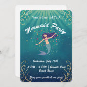 Mermaid Magic Birthday Invite 招待状 (正面/裏面)