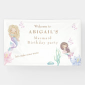 Mermaid Make Waves誕生日パーティーへようこそ 横断幕 (横)