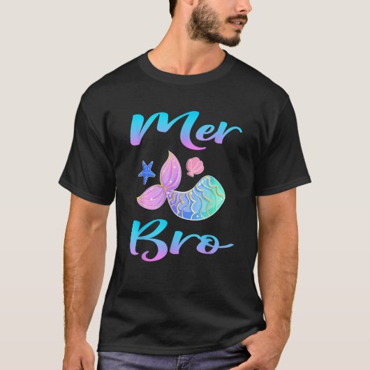 Mermaid Merbro Mer Bro for Brother Matching Family Tシャツ (正面)