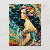 Mermaid mixed media Collage ポストカード (正面)
