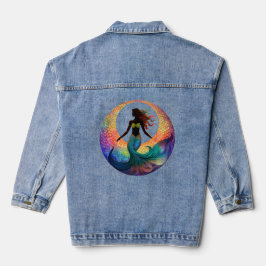 Mermaid Moon Goddess Silhouette | Colorful Graphic デニムジャケット