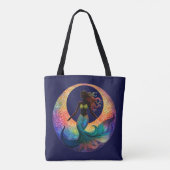 Mermaid Moon Goddess Silhouette | Deep Sea Beach トートバッグ (裏面)