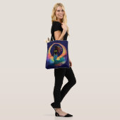 Mermaid Moon Goddess Silhouette | Deep Sea Beach トートバッグ (モデル)