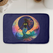 Mermaid Moon Goddess Silhouette | Deep Sea Coastal バスマット