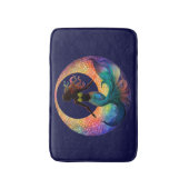 Mermaid Moon Goddess Silhouette | Deep Sea Coastal バスマット (正面縦)