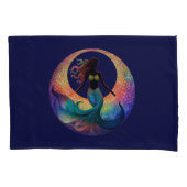 Mermaid Moon Goddess Silhouette | Deep Sea Coastal 枕カバー (正面左)