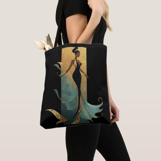 MERMAID NOIRシリーズ #1 トートバッグ (クローズアップ)