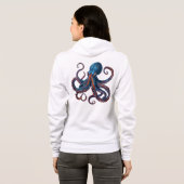 Mermaid Octopus Hoodie - Custom Monogram Zip Gift  パーカ (裏面フル)