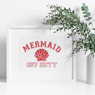 Mermaid Off Duty Distressed Vintage ポスター
