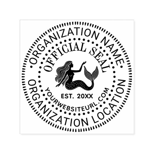 Mermaid Official Seal Name Loc URL Estd Date セルフインキングスタンプ (デザイン)