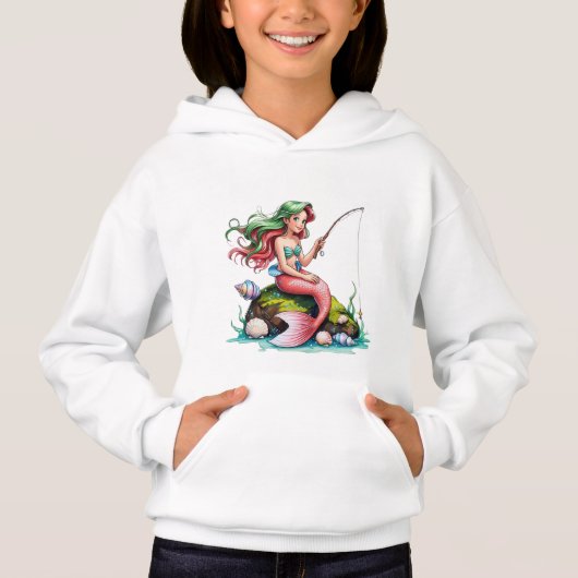 Mermaid on Rock – Kids’ Hoodie (正面)