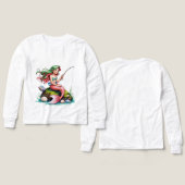 Mermaid on Rock – Kids’ Long Sleeve Tee (デザイン 正面＆背面)