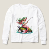 Mermaid on Rock – Kids’ Long Sleeve Tee (デザイン正面)
