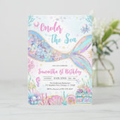 Mermaid Oneder the Sea 1st Birthday 招待状 (スタンド正面)