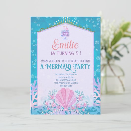 Mermaid Party Invitation 招待状 (スタンド正面)