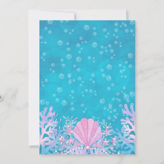 Mermaid Party Invitation 招待状 (裏面)