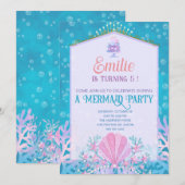 Mermaid Party Invitation 招待状 (正面/裏面)