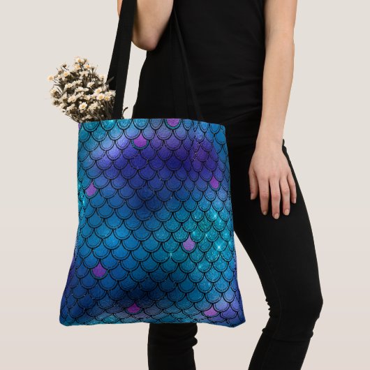 Mermaid Pattern Tote Bag - Customizable Beach Bag トートバッグ (クローズアップ)