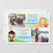 Mermaid Pirate誕生日招待状と写真 招待状 (正面)