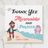 Mermaid & Pirate Joint Birthday Party Thank You フェイバータグ (正面)