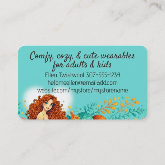 Mermaid princess crochet knitting knitter handspun 名刺 (裏面)