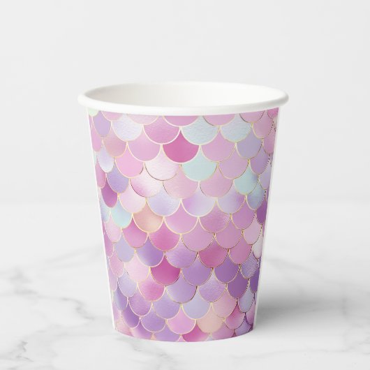 Mermaid Scales Birthday Party Paper cup 紙コップ (正面)