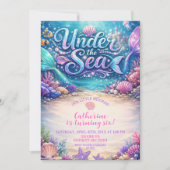 Mermaid Sea Birthday Invitation 招待状 (正面)