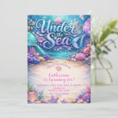 Mermaid Sea Birthday Invitation 招待状 (スタンド正面)