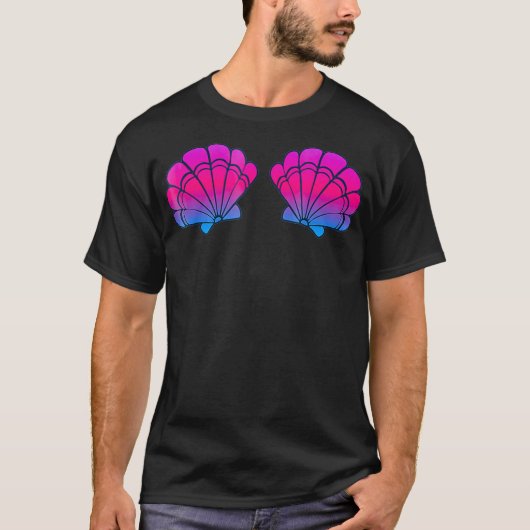 Mermaid Sea Shell Bra  Cute Bday Top Purple Gradie Tシャツ (正面)