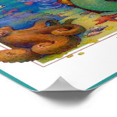 Mermaid, Seahorse, and Octopus Original Art ポスター (角)