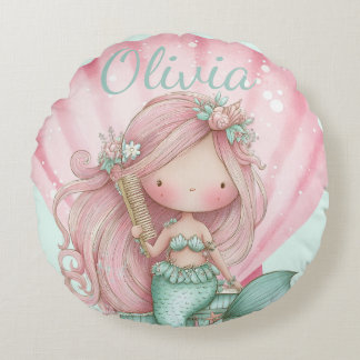 Mermaid Seashell Lovers Name  ラウンドクッション