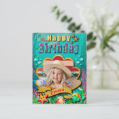 Mermaid、Seashell、Sea Animals Friends、コーラルリーフ ポストカード (スタンド正面)