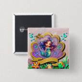 Mermaid、Seashell、Sea Animals Friends、コーラルリーフ 缶バッジ (正面&裏面)