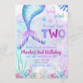 Mermaid Second Two Birthday Party Invitation 招待状 (正面)