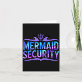 Mermaid Security Funny Dad Father Daughter Birthda カード (正面)