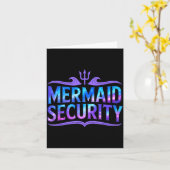 Mermaid Security Funny Dad Father Daughter Birthda カード (黄色い花)