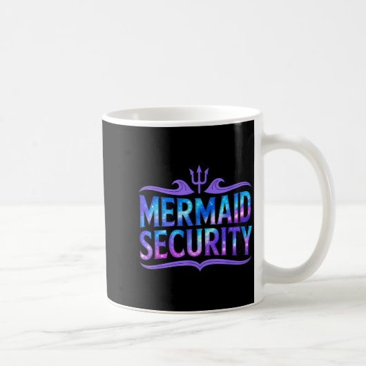 Mermaid Security Funny Dad Father Daughter Birthda コーヒーマグカップ (右)