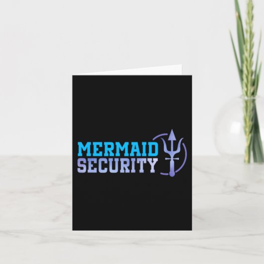 Mermaid Security Halloween Costume Dad Men Boy  カード (正面)