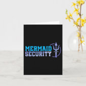 Mermaid Security Halloween Costume Dad Men Boy  カード (黄色い花)