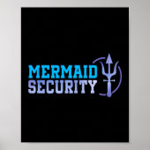 Mermaid Security Halloween Costume Dad Men Boy  ポスター (正面)