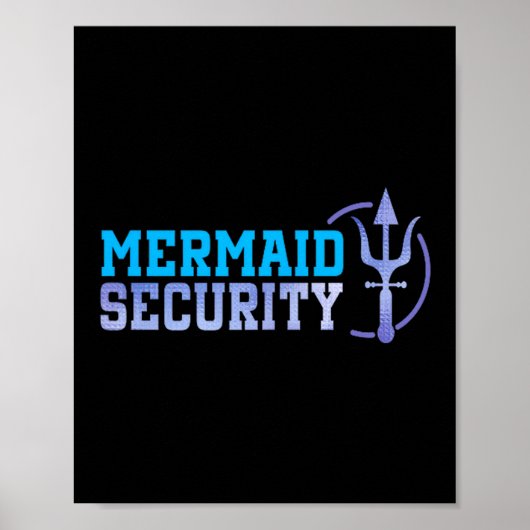 Mermaid Security Halloween Costume Dad Men Boy  ポスター (正面)