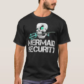 Mermaid Security  Men Pirate Skull Swim Team Swimm Tシャツ (正面)