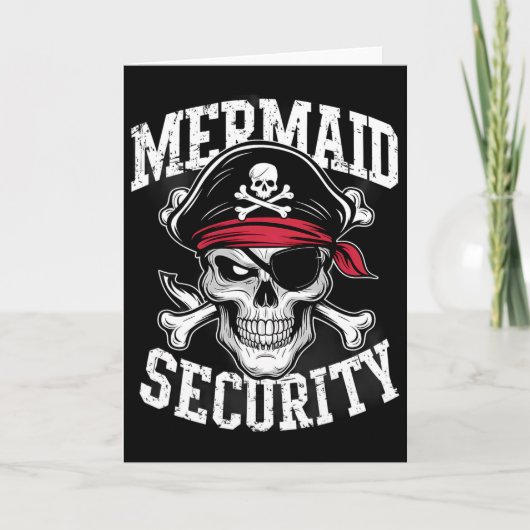 Mermaid Security Pirate Dad Brother Halloween  カード (正面)