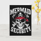 Mermaid Security Pirate Dad Brother Halloween  カード (黄色い花)
