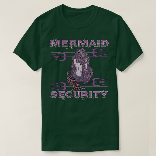Mermaid Security purple Tシャツ (デザイン正面)
