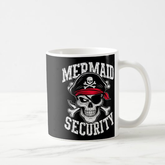 Mermaid Security Rate Dad Brother Halloween コーヒーマグカップ (右)