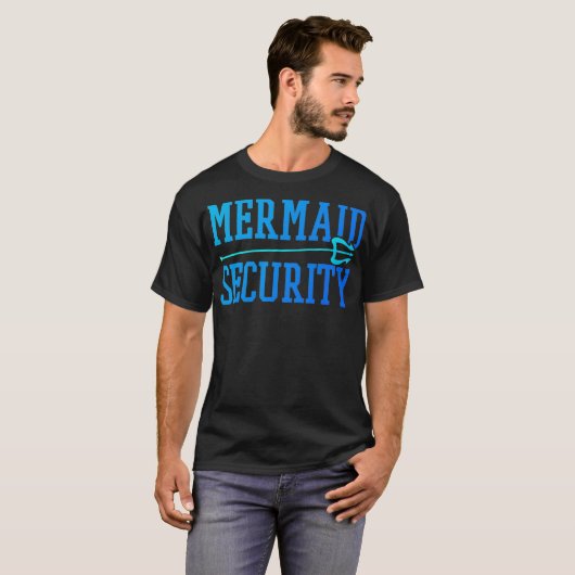 Mermaid Security Trident Graphic T Gifts Men  Kids Tシャツ (正面フル)