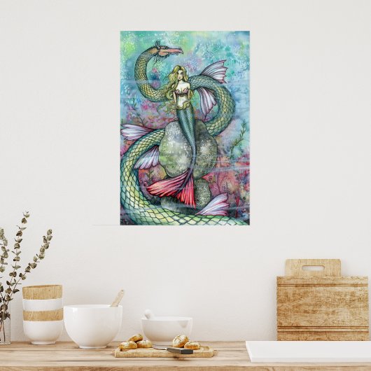 Mermaid Serpent Poster Print by Molly Harrison ポスター (キッチン)