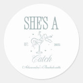 Mermaid Shes a Catch Celebration ラウンドシール (正面)